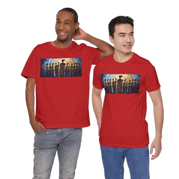 Artistic Unisex Jersey Tee - Colorful Silhouette Design - Image 125