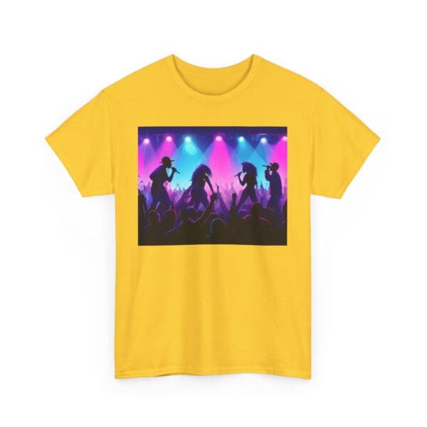 Unisex Heavy Cotton Tee - Vibrant Concert Silhouette Design "Blue & Pink Glow, Hip-Hop Takes Flight." - Image 29