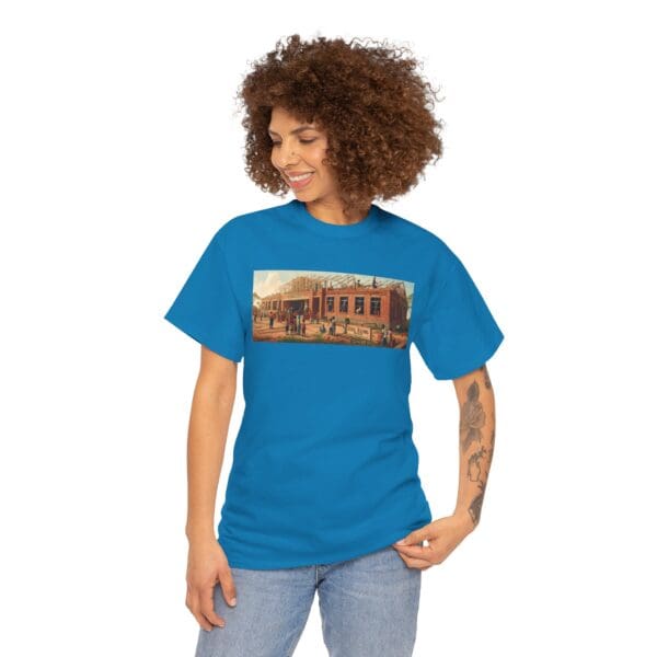 Artistic Unisex Heavy Cotton Tee - Vintage Scene Print "Where Walls Hold Wisdom and Dreams Take Flight." - Image 93