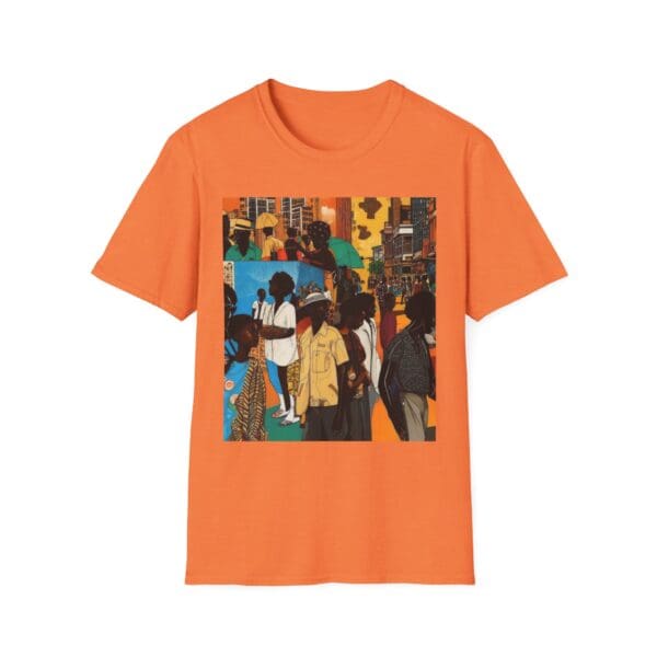 Cultural Vibes Unisex Softstyle T-Shirt - Art Inspired Design The Pulse of the City, The Strength of the Diaspora - Image 9