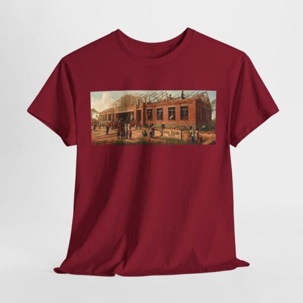 Artistic Unisex Heavy Cotton Tee - Vintage Scene Print "Where Walls Hold Wisdom and Dreams Take Flight." - Image 139