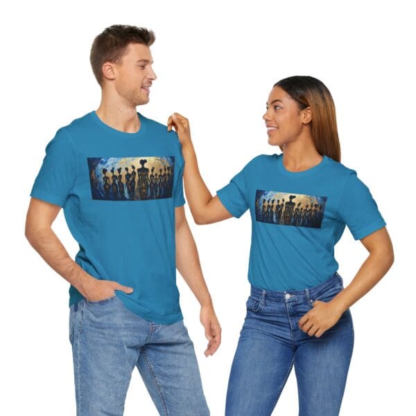 Artistic Unisex Jersey Tee - Colorful Silhouette Design - Image 82