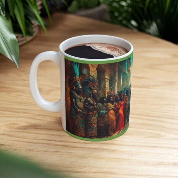 Cultural Celebration Ceramic Mug - 11oz & 15oz | Festive Artwork for Home and Gifts "Royal Hues. Bold History. Unstoppable Spirit." - Image 9