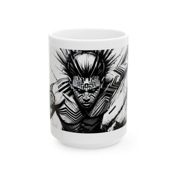 Urban Art Ceramic Mug - 11oz & 15oz - Bold Black and White Design crown of thorns design: - Image 11