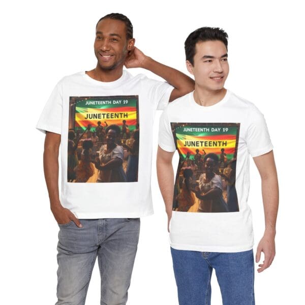 Juneteenth Celebration Tee, Unisex Jersey T-Shirt, Short Sleeve Graphic Tee, Black History Month Shirt, Family Reunion Apparel, Gift [...]"Juneteenth: Freedom Forever, Legacy Unbreakable." - Image 9