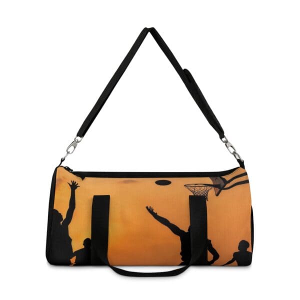 Hoops Duffel Bag - Basketball Silhouette Design for Sport Lovers 🏀 “Dusk Falls. Legends Rise.” - Image 6