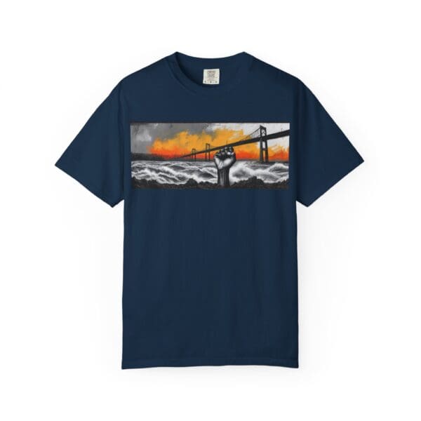 Empowerment Garment-Dyed Unisex T-Shirt - Bold Fist Design Defiant in the Storm, Rising in Strength - Image 101