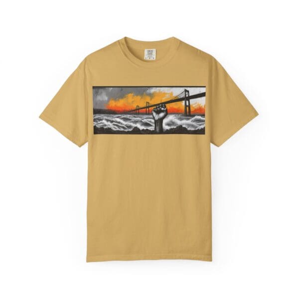 Empowerment Garment-Dyed Unisex T-Shirt - Bold Fist Design Defiant in the Storm, Rising in Strength - Image 28