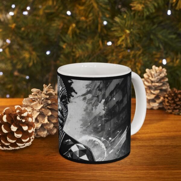 Black and White Art Ceramic Mug - 11oz & 15oz "Body as Canvas. Spirit as Fire." - Image 10