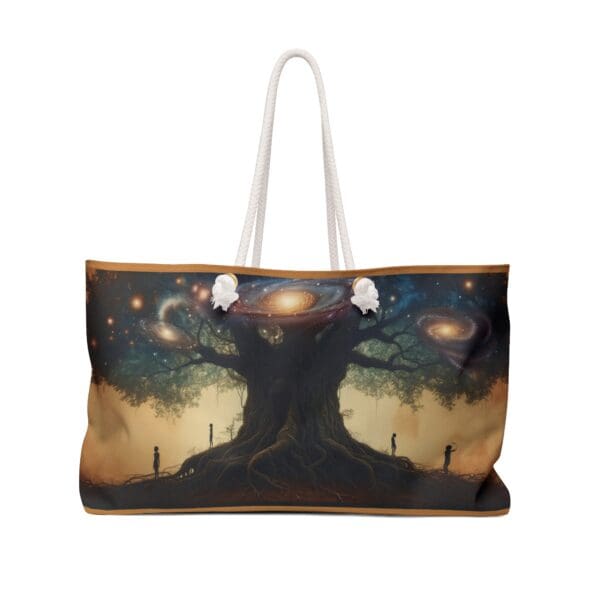 Cosmic Tree Weekender Bag - Travel Tote for Nature Lovers "Rooted in Strength. Reaching for the Stars."