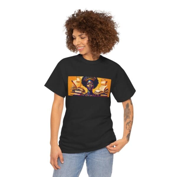 Artistic Unisex Heavy Cotton Tee - Unique Graphic Design  "Afro-Centric. Knowledge-Driven. - Image 17