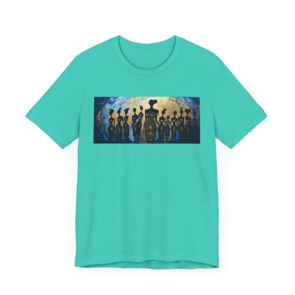 Artistic Unisex Jersey Tee - Colorful Silhouette Design - Image 54