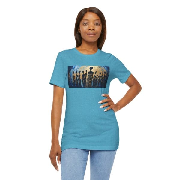 Artistic Unisex Jersey Tee - Colorful Silhouette Design - Image 103