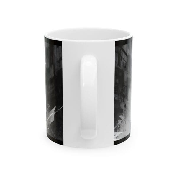 Black and White Art Ceramic Mug - 11oz & 15oz "Body as Canvas. Spirit as Fire." - Image 2