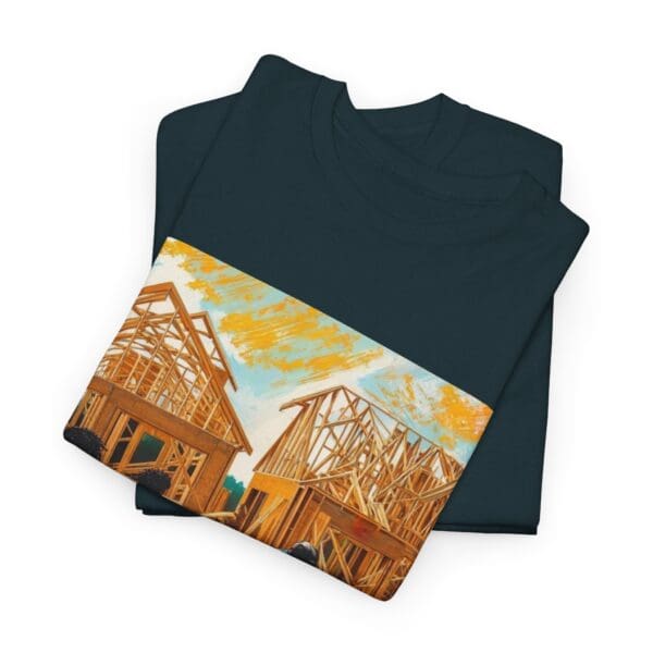 Inspirational Construction Worker Tee - Unisex Heavy Cotton Shirt Raising Walls, Uplifting Communities."  "Built by Us, Built for Us." - Image 90