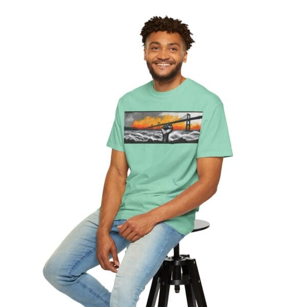 Empowerment Garment-Dyed Unisex T-Shirt - Bold Fist Design Defiant in the Storm, Rising in Strength - Image 78
