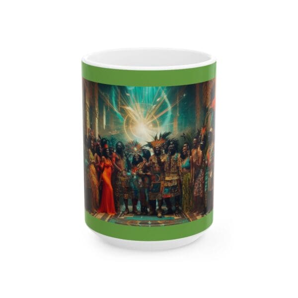 Cultural Celebration Ceramic Mug - 11oz & 15oz | Festive Artwork for Home and Gifts "Royal Hues. Bold History. Unstoppable Spirit." - Image 11