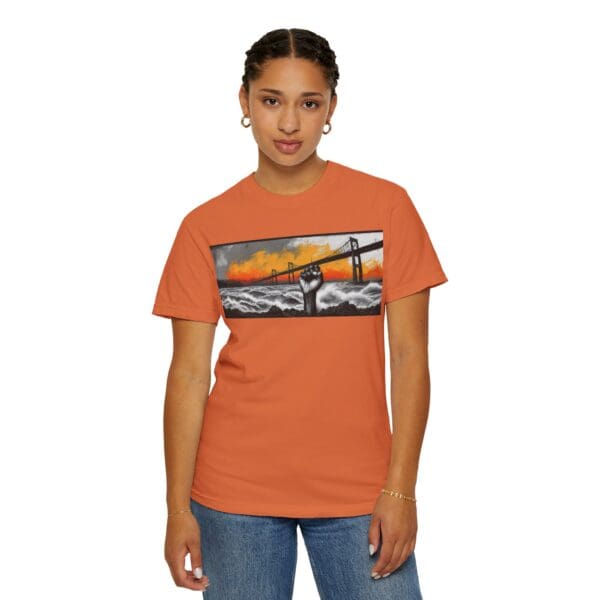 Empowerment Garment-Dyed Unisex T-Shirt - Bold Fist Design Defiant in the Storm, Rising in Strength - Image 41