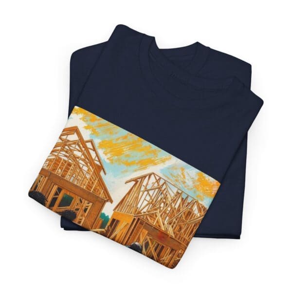 Inspirational Construction Worker Tee - Unisex Heavy Cotton Shirt Raising Walls, Uplifting Communities."  "Built by Us, Built for Us." - Image 112