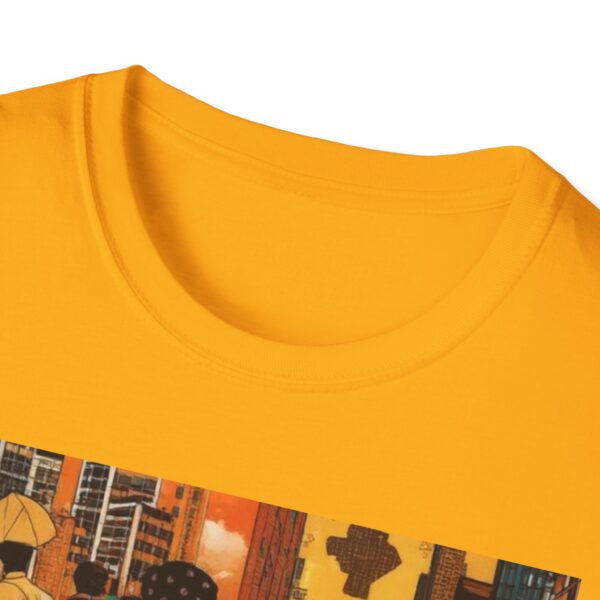 Cultural Vibes Unisex Softstyle T-Shirt - Art Inspired Design The Pulse of the City, The Strength of the Diaspora - Image 27