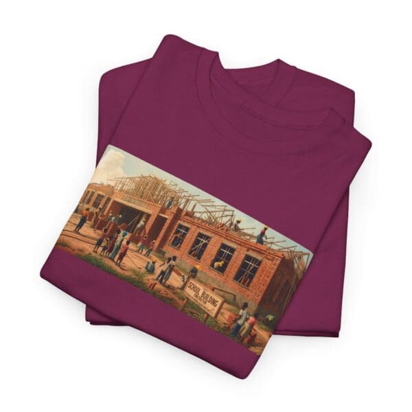 Artistic Unisex Heavy Cotton Tee - Vintage Scene Print "Where Walls Hold Wisdom and Dreams Take Flight." - Image 126