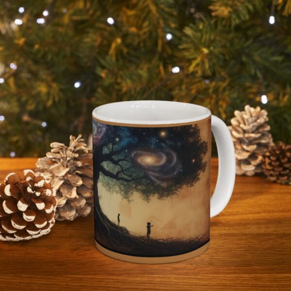 Galactic Tree Ceramic Mug - Fantasy Design for Nature Lovers "Sip with Purpose. Dream Without Limits." - Image 10