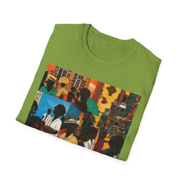 Cultural Vibes Unisex Softstyle T-Shirt - Art Inspired Design The Pulse of the City, The Strength of the Diaspora - Image 52