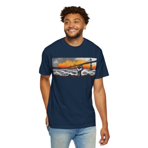 Empowerment Garment-Dyed Unisex T-Shirt - Bold Fist Design Defiant in the Storm, Rising in Strength - Image 108