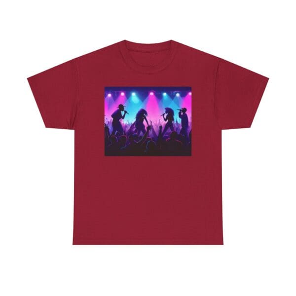Unisex Heavy Cotton Tee - Vibrant Concert Silhouette Design - Image 119