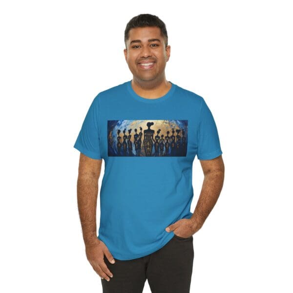 Artistic Unisex Jersey Tee - Colorful Silhouette Design - Image 80