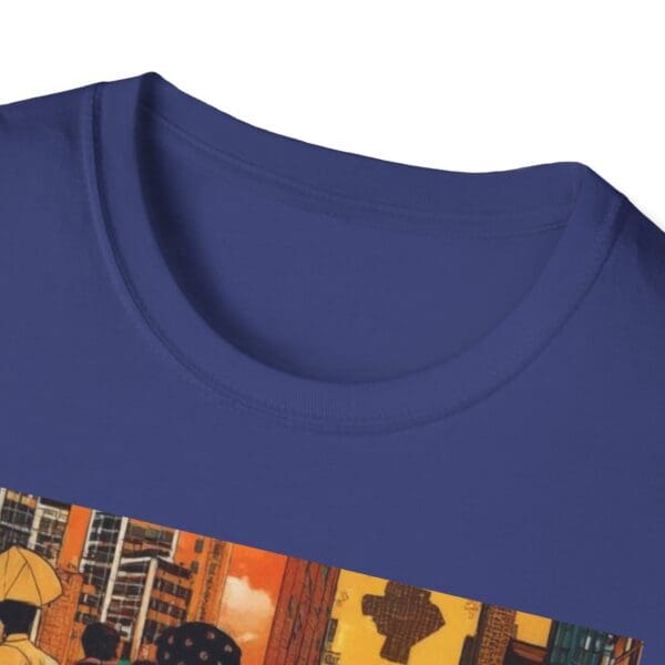 Cultural Vibes Unisex Softstyle T-Shirt - Art Inspired Design The Pulse of the City, The Strength of the Diaspora - Image 83