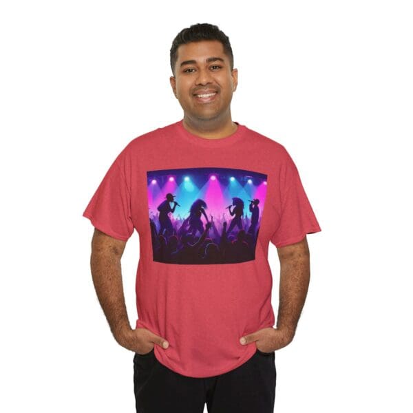Unisex Heavy Cotton Tee - Vibrant Concert Silhouette Design - Image 116