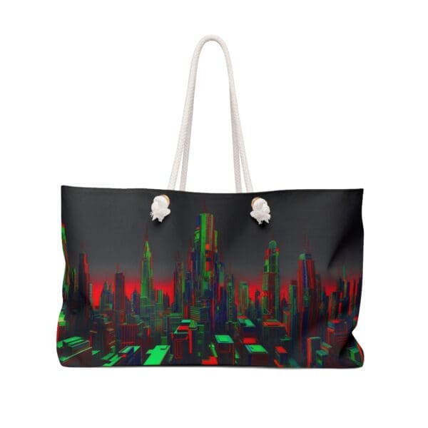 Urban Vibe Weekender Bag - Stylish Travel Tote for Adventurers"Red Skies, Green Dreams—Carry the Journey."