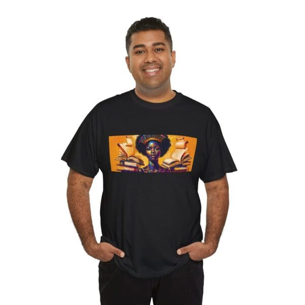 Artistic Unisex Heavy Cotton Tee - Unique Graphic Design  "Afro-Centric. Knowledge-Driven. - Image 19