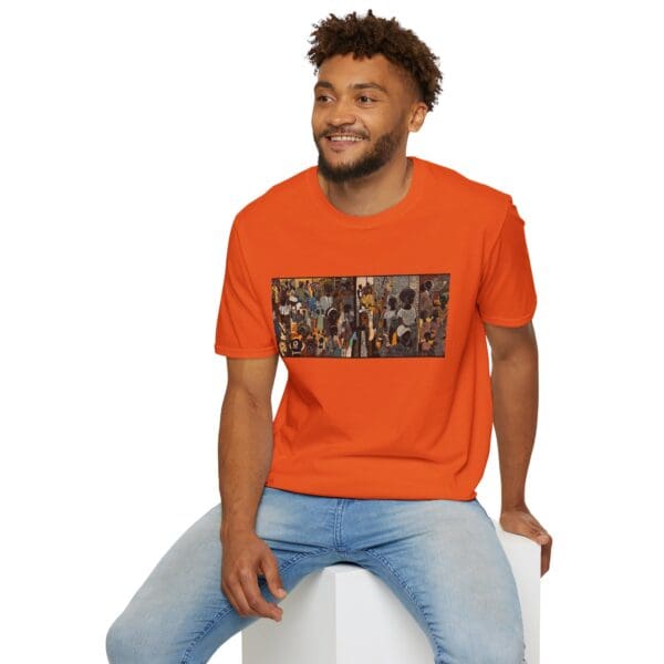Artistic Unisex Softstyle T-Shirt - Vibrant Community Design "Wear the Movement. Live the Story." - Image 22