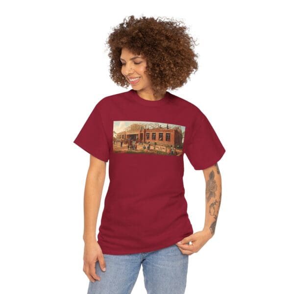 Artistic Unisex Heavy Cotton Tee - Vintage Scene Print "Where Walls Hold Wisdom and Dreams Take Flight." - Image 140