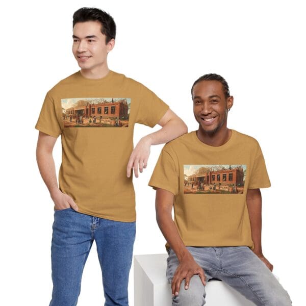 Artistic Unisex Heavy Cotton Tee - Vintage Scene Print "Where Walls Hold Wisdom and Dreams Take Flight." - Image 41
