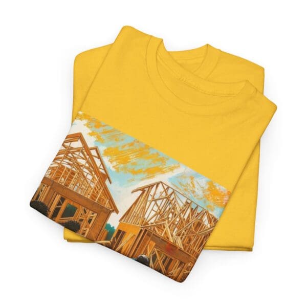 Inspirational Construction Worker Tee - Unisex Heavy Cotton Shirt Raising Walls, Uplifting Communities."  "Built by Us, Built for Us." - Image 47