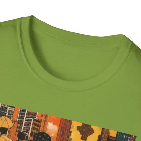 Cultural Vibes Unisex Softstyle T-Shirt - Art Inspired Design The Pulse of the City, The Strength of the Diaspora - Image 51