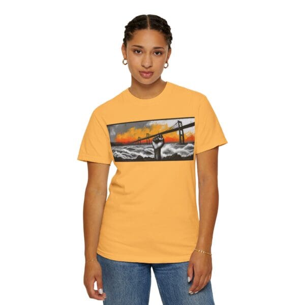 Empowerment Garment-Dyed Unisex T-Shirt - Bold Fist Design Defiant in the Storm, Rising in Strength - Image 22