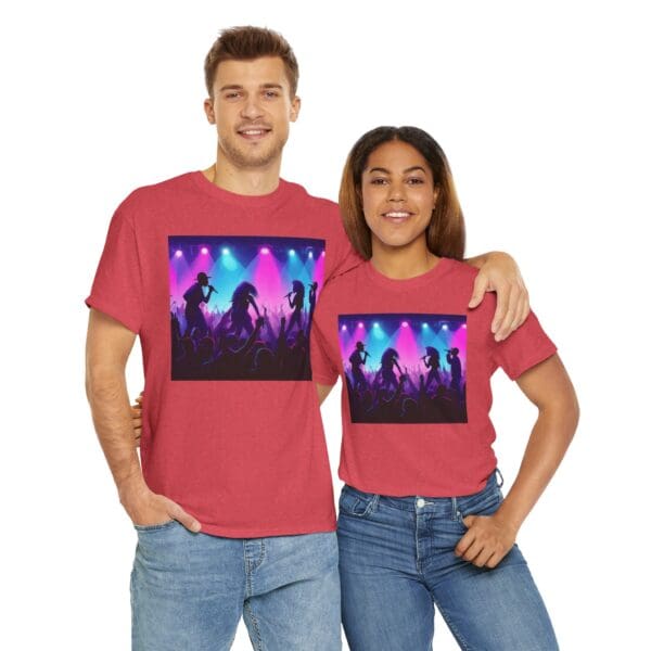 Unisex Heavy Cotton Tee - Vibrant Concert Silhouette Design - Image 118