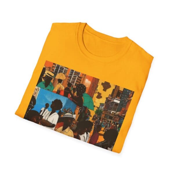 Cultural Vibes Unisex Softstyle T-Shirt - Art Inspired Design The Pulse of the City, The Strength of the Diaspora - Image 28