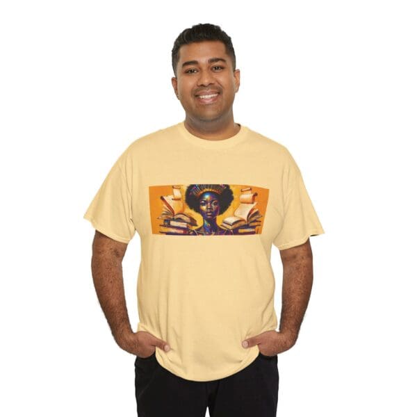 Artistic Unisex Heavy Cotton Tee - Unique Graphic Design  "Afro-Centric. Knowledge-Driven. - Image 32