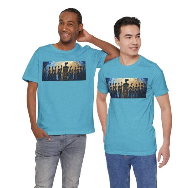 Artistic Unisex Jersey Tee - Colorful Silhouette Design - Image 106