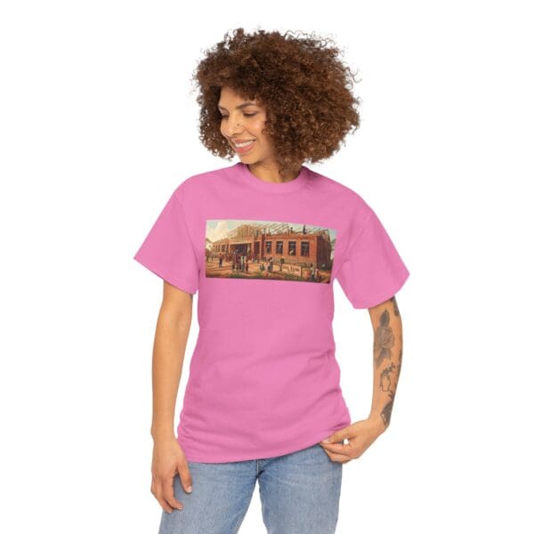 Artistic Unisex Heavy Cotton Tee - Vintage Scene Print "Where Walls Hold Wisdom and Dreams Take Flight." - Image 116