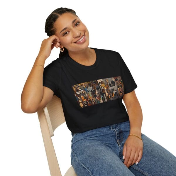 Artistic Unisex Softstyle T-Shirt - Vibrant Community Design "Wear the Movement. Live the Story." - Image 12