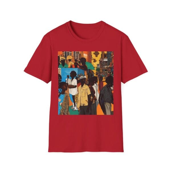 Cultural Vibes Unisex Softstyle T-Shirt - Art Inspired Design The Pulse of the City, The Strength of the Diaspora - Image 105