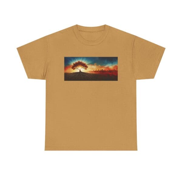 Nature-Inspired Unisex Heavy Cotton Tee with Tree Design "Guided by Resilience. United by Purpose."  "Where Roots R - Image 41