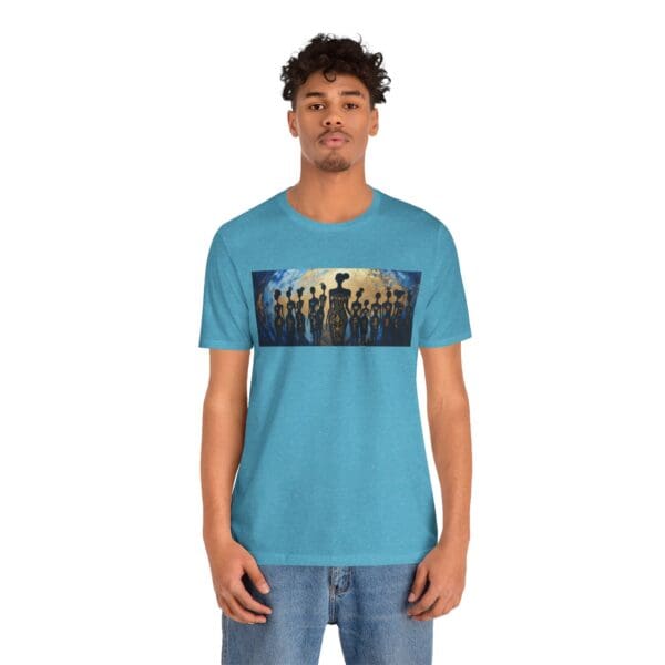 Artistic Unisex Jersey Tee - Colorful Silhouette Design - Image 101