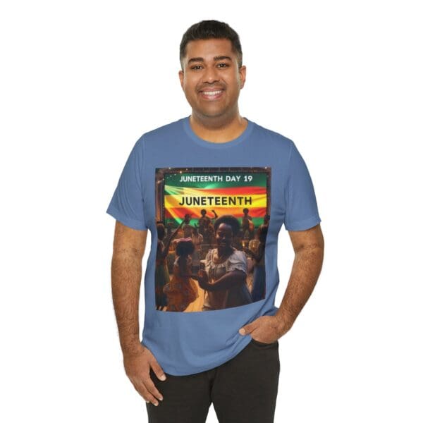 Juneteenth Celebration Tee, Unisex Jersey T-Shirt, Short Sleeve Graphic Tee, Black History Month Shirt, Family Reunion Apparel, Gift [...]"Juneteenth: Freedom Forever, Legacy Unbreakable." - Image 83